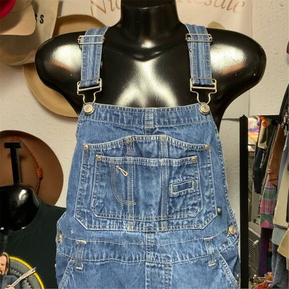 2444. Vintage No Boundaries Juniors Large Blue Denim Overalls - Picture 9 of 11